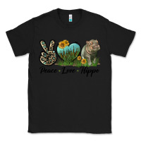 Black Peace Love Hippo Classic Tee - LillyAllenDesigns
