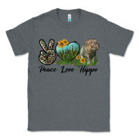 Charcoal Heather Peace Love Hippo Classic Tee - LillyAllenDesigns