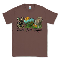 Chestnut Peace Love Hippo Classic Tee - LillyAllenDesigns