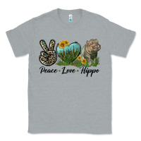Heather Grey Peace Love Hippo Classic Tee - LillyAllenDesigns