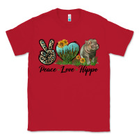 Red Peace Love Hippo Classic Tee - LillyAllenDesigns