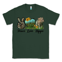Sports Green Peace Love Hippo Classic Tee - LillyAllenDesigns