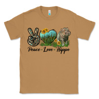 Toasted Coconut Peace Love Hippo Classic Tee - LillyAllenDesigns