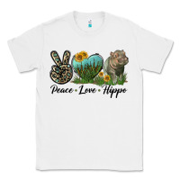 White Peace Love Hippo Classic Tee - LillyAllenDesigns