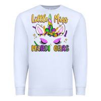 White little miss mardi gras Premium Sweatshirt - LillyAllenDesigns