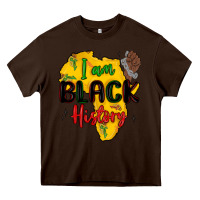 Chocolate Brown i am black history Heavy Core Tee - MaliasSmallBusiness