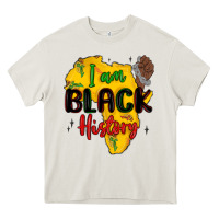 Cream i am black history Heavy Core Tee - MaliasSmallBusiness