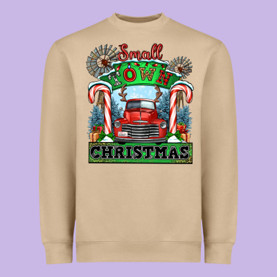 Small Town Christmas Heavyweight Sweatshirt Designed By Cowgirlartshop