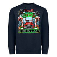Navy small town christmas Heavyweight Sweatshirt - CowGirlArtShop