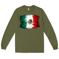 Army Green Mexican flag Long Sleeve Tee - NancyCooperArtShop