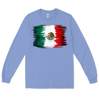 Colony Blue Mexican flag Long Sleeve Tee - NancyCooperArtShop