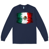 Navy Mexican flag Long Sleeve Tee - NancyCooperArtShop
