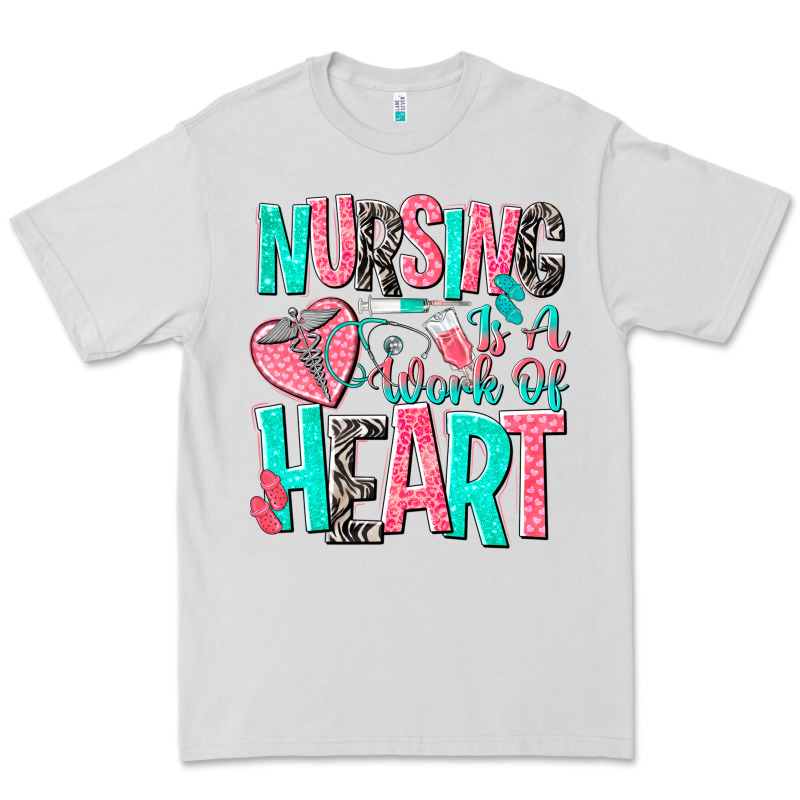 Nursing Is A Work Of Heart Premium Tee by NancyCooperArtShop | Teevron