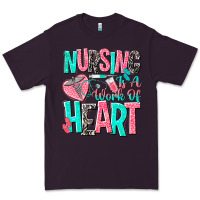 Plum nursing is a work of heart Premium Tee - NancyCooperArtShop