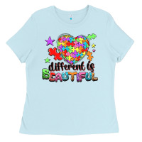 Baby Blue Different is beautiful Ladies Tee - NancyCooperArtShop