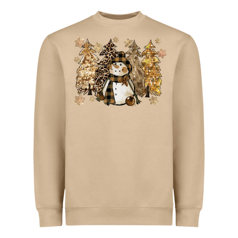 Snowman With Christmas Trees 11inches Heavyweight Sweatshirt by CowGirlArtShop | Teevron