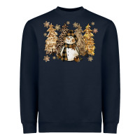 Navy snowman with christmas trees 11inches Heavyweight Sweatshirt - CowGirlArtShop