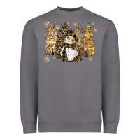 Storm snowman with christmas trees 11inches Heavyweight Sweatshirt - CowGirlArtShop