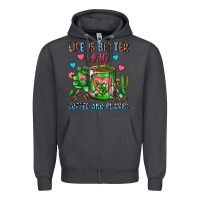 Smoke Life Is Better With Coffee And Plants Cactus Coffe Zipper Hoodie - FaDigitalArtStudio