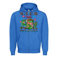 True Royal Life Is Better With Coffee And Plants Cactus Coffe Zipper Hoodie - FaDigitalArtStudio