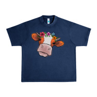 Navy Cow With Flowers Urban Heavy Tee - Bettercallsaul