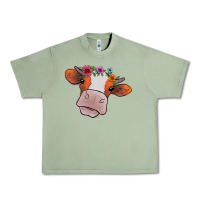 Oil Green Cow With Flowers Urban Heavy Tee - Bettercallsaul