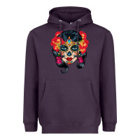 Plum sugar skull Heavyweight Hoodie - BundleAndBundleShop