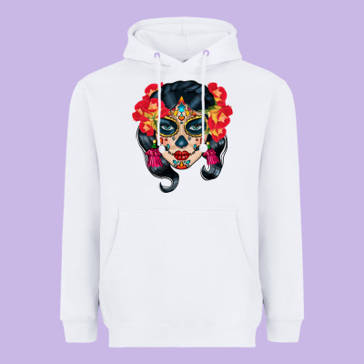 Sugar Skull Heavyweight Hoodie Designed By Bundleandbundleshop