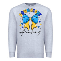 Heather Grey Down Right Amazing Premium Sweatshirt - CowhideDigitalArt