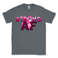 Charcoal Heather strong af breast cancer Classic Tee - BarkalooDesign