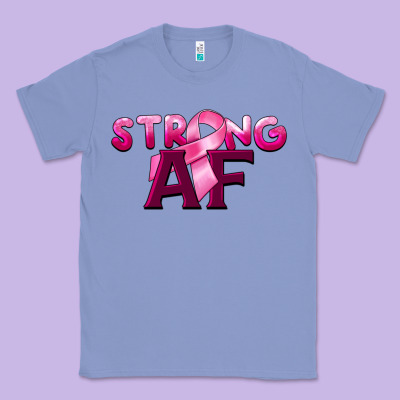Strong Af Breast Cancer Classic Tee Designed By Barkaloodesign