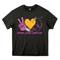 Asphalt peace love nursing Heavy Core Tee - AdoDesignShop