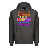 Charcoal Heather what a beautiful day to respect other people Premium Hoodie - FaDigitalArtStudio