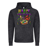 Vintage Black happy mardi gras fleur de lis king cake crawfish Vintage Hoodie - RanaPortraitStore