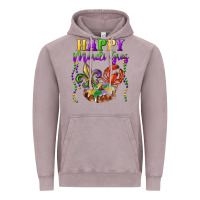 Happy Mardi Gras Fleur De Lis King Cake Crawfish Vintage Hoodie | Teevron