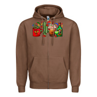 Chestnut Mexico Coffee Cups With Cactus And Tequila Bottle Zipper Hoodie - FaDigitalArtStudio