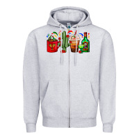 Heather Grey Mexico Coffee Cups With Cactus And Tequila Bottle Zipper Hoodie - FaDigitalArtStudio