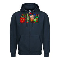 Navy Mexico Coffee Cups With Cactus And Tequila Bottle Zipper Hoodie - FaDigitalArtStudio