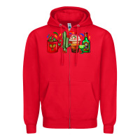 Red Mexico Coffee Cups With Cactus And Tequila Bottle Zipper Hoodie - FaDigitalArtStudio