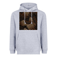 Heather Grey melanin american flag seamless pattern Heavyweight Hoodie - BundleAndBundleShop