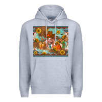 Heather Grey Fall heifer cow Premium Hoodie - RanaPortraitStore