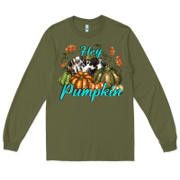 Army Green Hey Pumpkin Long Sleeve Tee - texasbilliewilder