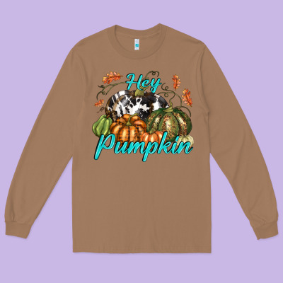 Hey Pumpkin Long Sleeve Tee Designed By Texasbilliewilder
