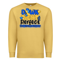 Antique Gold down right perfect down syndrome awareness Premium Sweatshirt - CowhideDigitalArt
