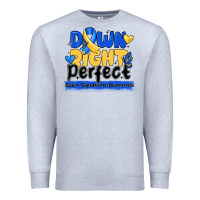 Heather Grey down right perfect down syndrome awareness Premium Sweatshirt - CowhideDigitalArt