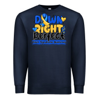 Navy down right perfect down syndrome awareness Premium Sweatshirt - CowhideDigitalArt