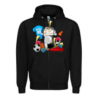 Black Soccer Frappe Coffee Zipper Hoodie - FaDigitalArtStudio