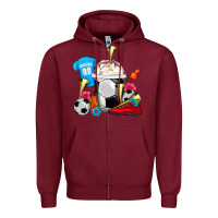 Burgundy Soccer Frappe Coffee Zipper Hoodie - FaDigitalArtStudio