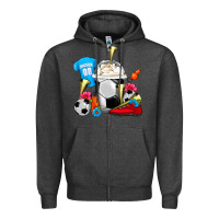 Charcoal Heather Soccer Frappe Coffee Zipper Hoodie - FaDigitalArtStudio