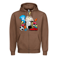 Chestnut Soccer Frappe Coffee Zipper Hoodie - FaDigitalArtStudio